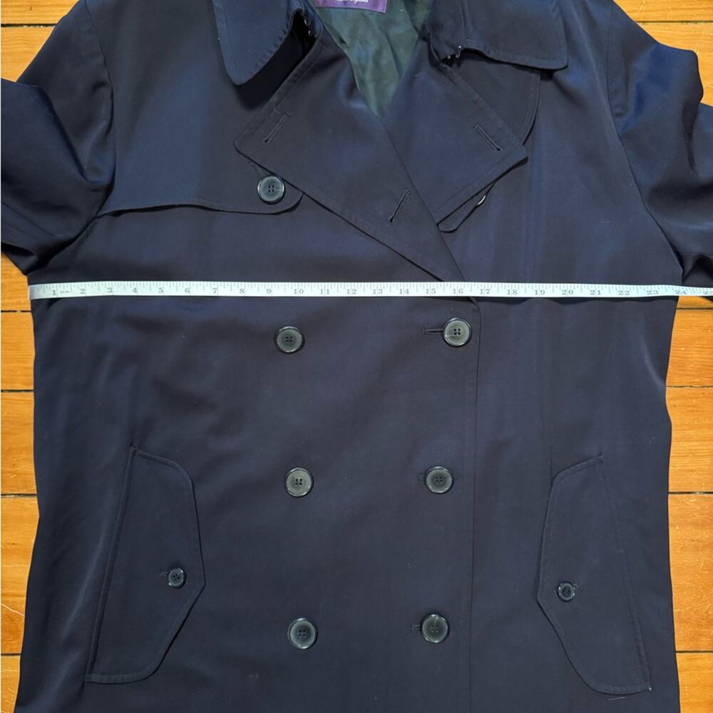 Ralph Lauren Purple Label Wool Trench Coat With Leather Buckles - Picture 7 of 16